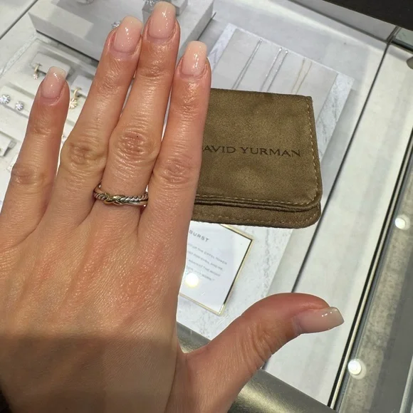 David yurman crossover ring Elegant Silver and Gold Women's Ring - Picture 5 of 7